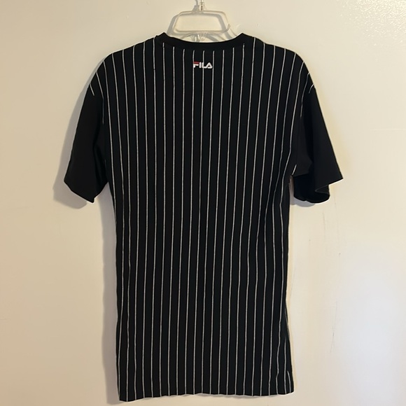 Fila Fusion x Noi Siamo (Italian “we are”). Pinstriped t-shirt black/white sz Sm - Picture 3 of 7